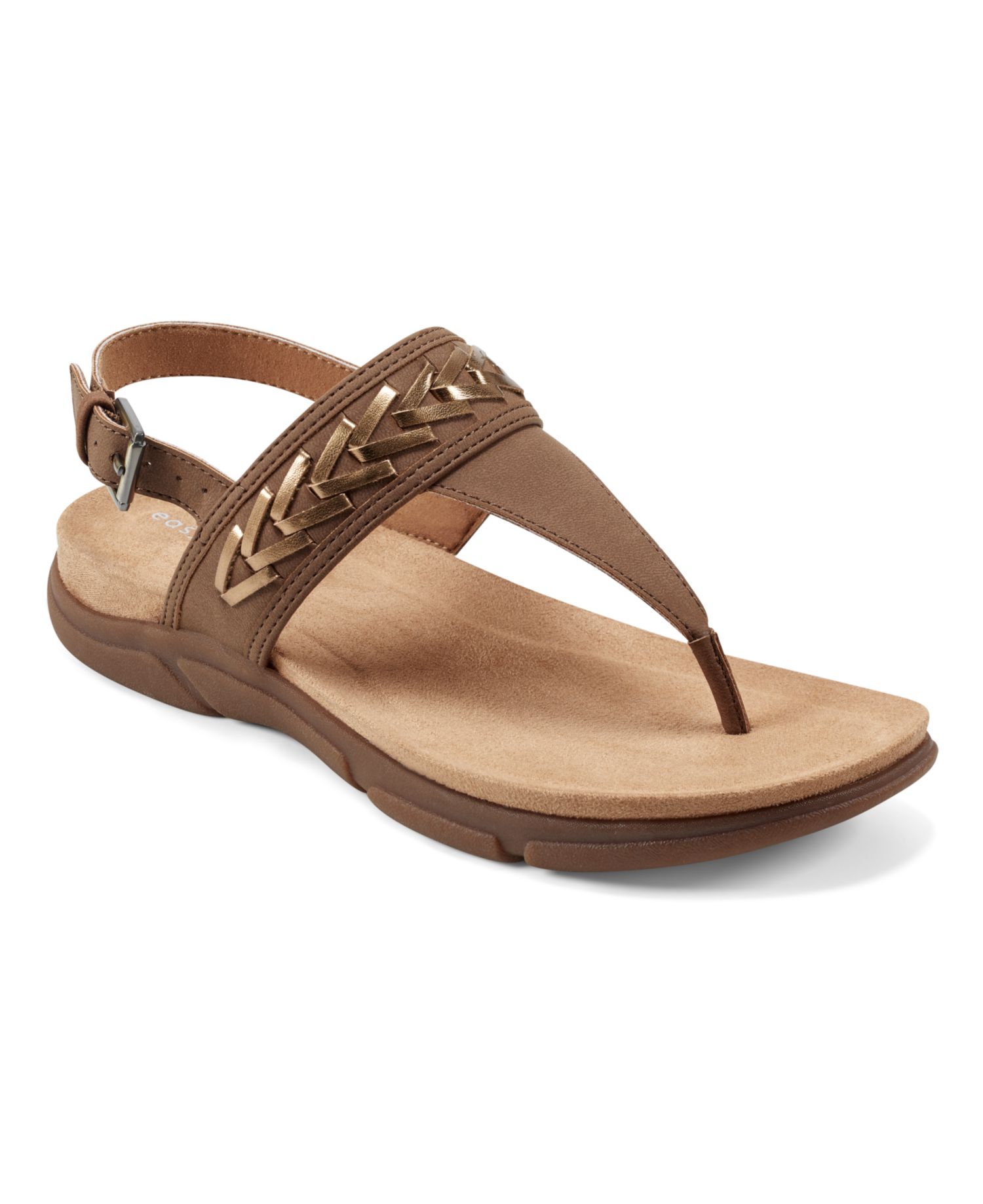 Monte Woven T-Strap Flat Slingback Sandals