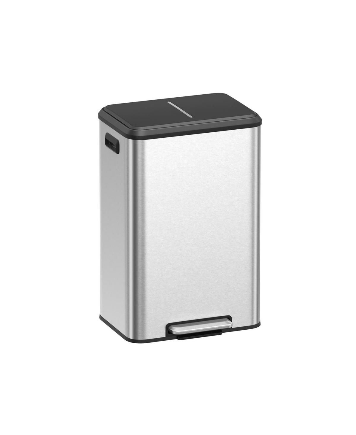 Kitchen Trash Can, 10.5-Gallon Garbage Can with Lid and Wide Foot Pedal, Soft Close and Stays Open - White