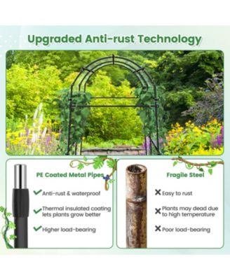 7.5 Feet Garden Arch Trellis with PE Coated Metal Structure