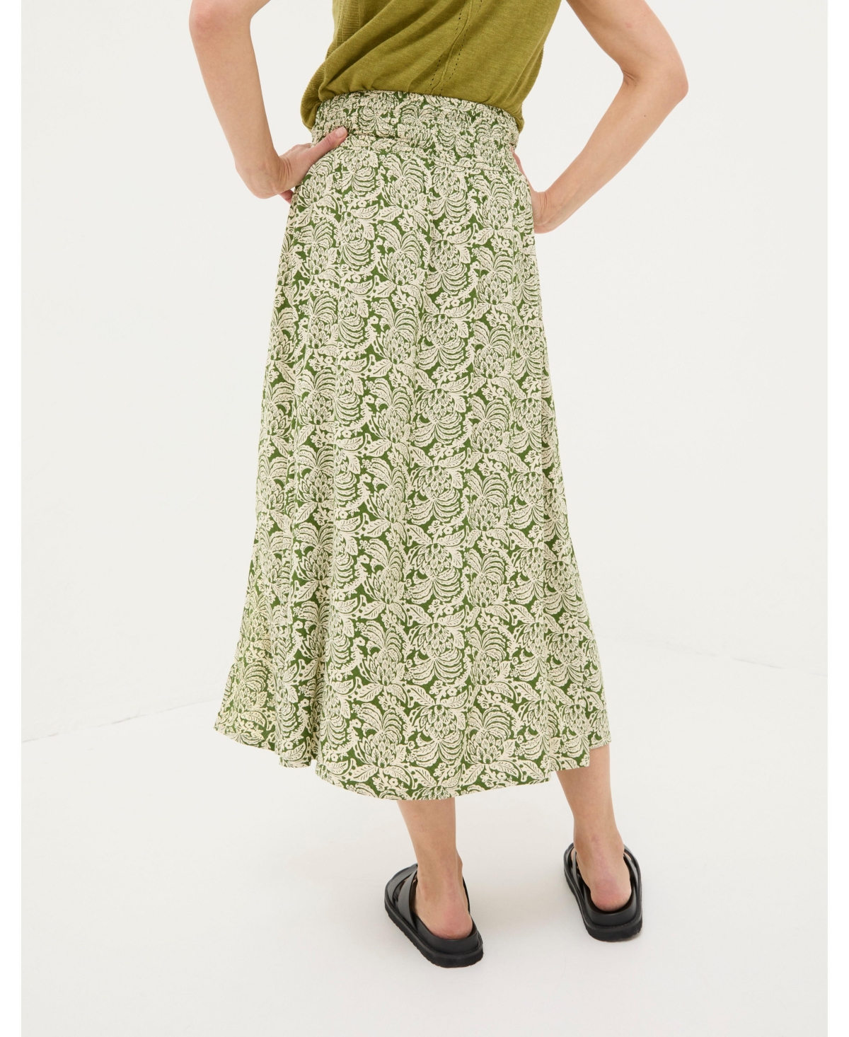 FatFace Women's Sascha Damask Floral Midi Skirt