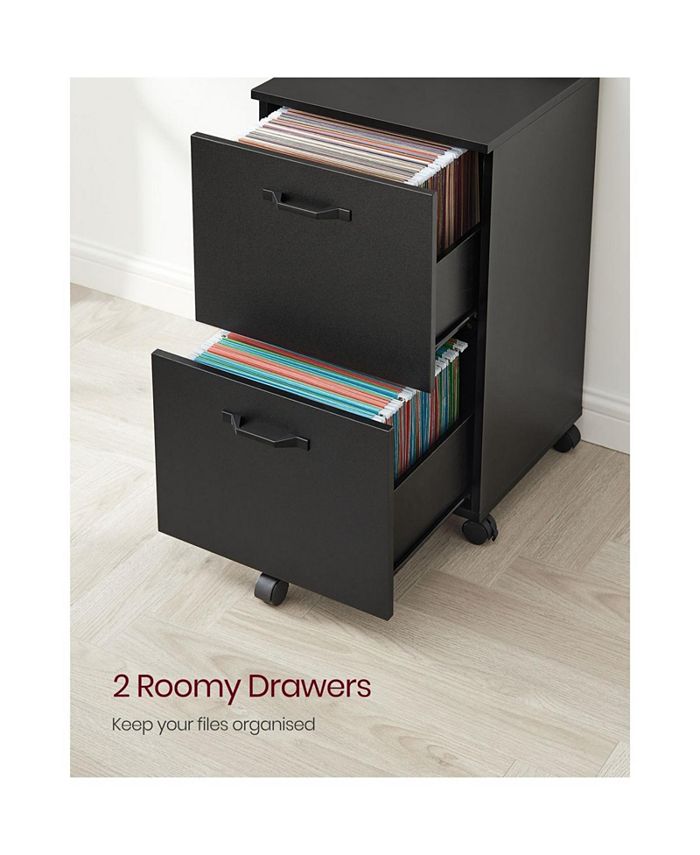 Slickblue Industrial File Cabinet With 2 Drawers, Rolling Office Filing ...