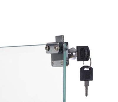 White 4-Tier Glass Display Cabinet with Two Locks