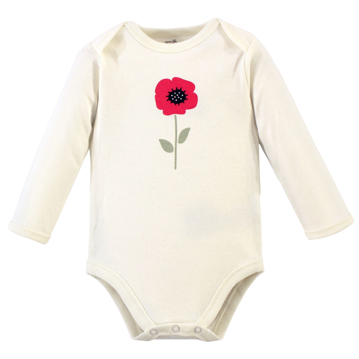 Touched by Nature Baby Girls Baby Organic Cotton Long-Sleeve Bodysuits 5pk,- Poppy