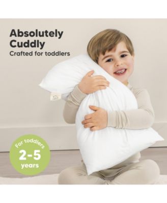 Cuddly Toddler Pillow with Pillowcase, 13X18 Kids Pillow for Sleeping, Small Travel Pillows, Nursery Pillow