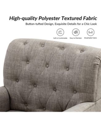 Mcgavock Traditional Wooden Upholstered Accent Chair with Tufted Back