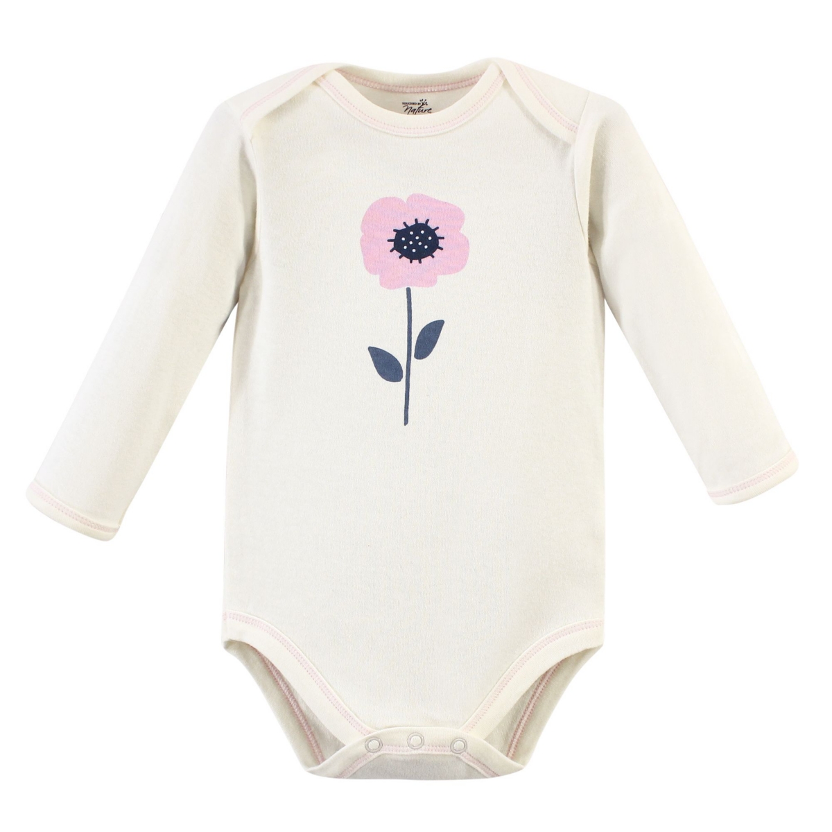 Touched by Nature Baby Girls Baby Organic Cotton Long-Sleeve Bodysuits 5pk,- Blossom