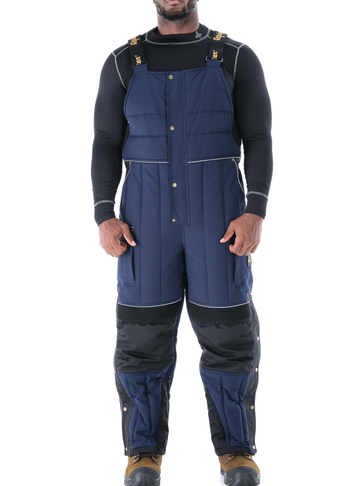 Big & Tall 54 Gold Water-Resistant Insulated Bib Overalls - Navy