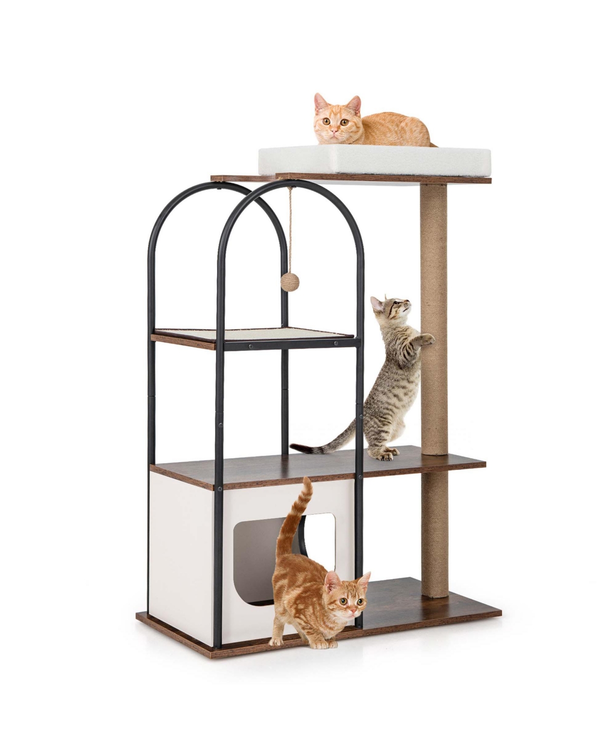 Costway Large Cat Tree Tower with Top Perch Cat Bed Cat Condo Scratching Posts Indoor