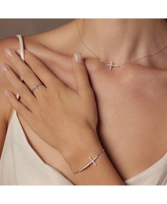 14k Gold Plated Cross Bracelet Faith Jewelry Dainty Holiday Gift Idea