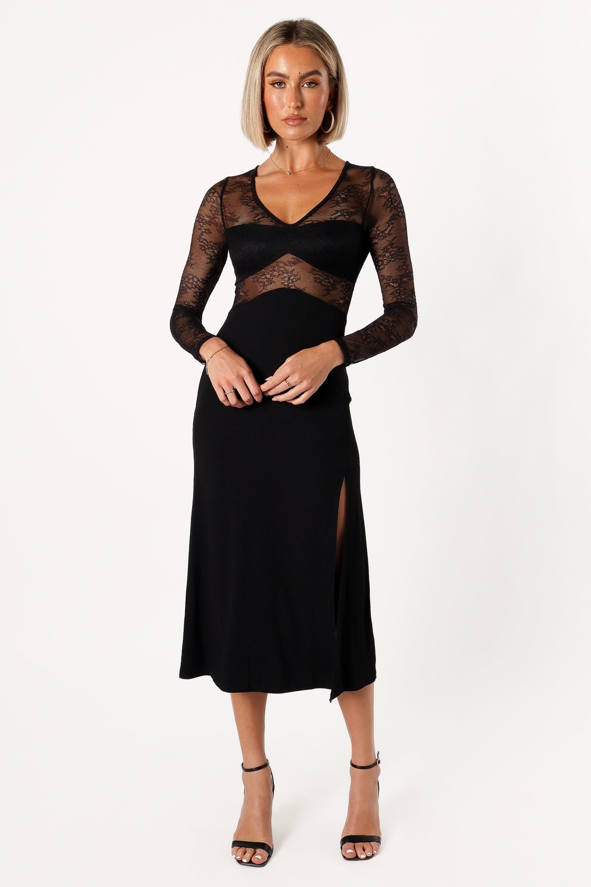 Women's Addams Longsleeve Midi Dress - Black