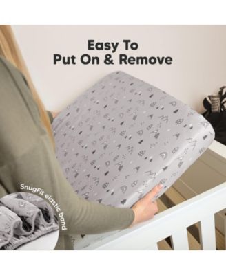 2pk Soothe Fitted Crib Sheets Neutral, Baby Crib Sheets, Fits Standard Nursery Baby Mattress