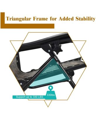 SUGIFT Folding Rattan Zero Gravity Lounge Chair with Removable Head Pillow