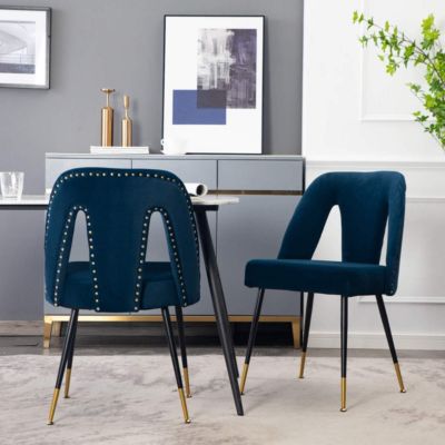 Akoya Velvet Dining Chair with Nailheads
