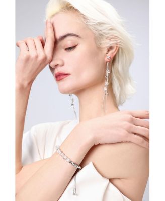 FrostLily Azeztulite Crystal and Bead Drop Earrings