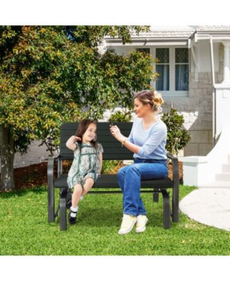 SUGIFT Outdoor Patio Steel Swing Bench Loveseat