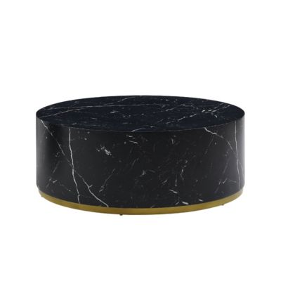Modern Marble Coffee Table with Gold Base