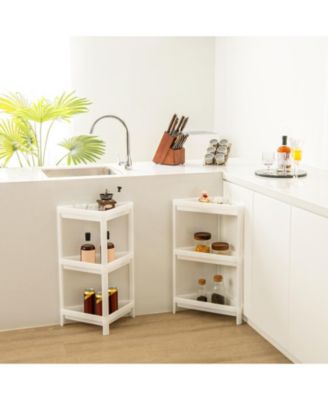 2 Pack 3-Tier Detachable Floor Corner Shower Shelf with Drainage Holes