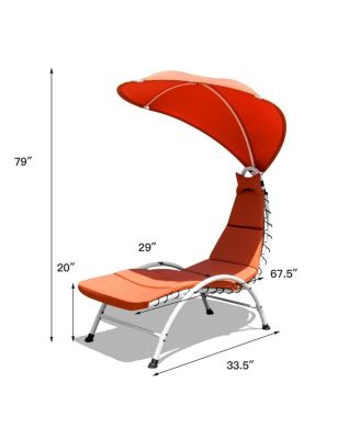 Patio Hammock Chaise Lounger Chair with Canopy