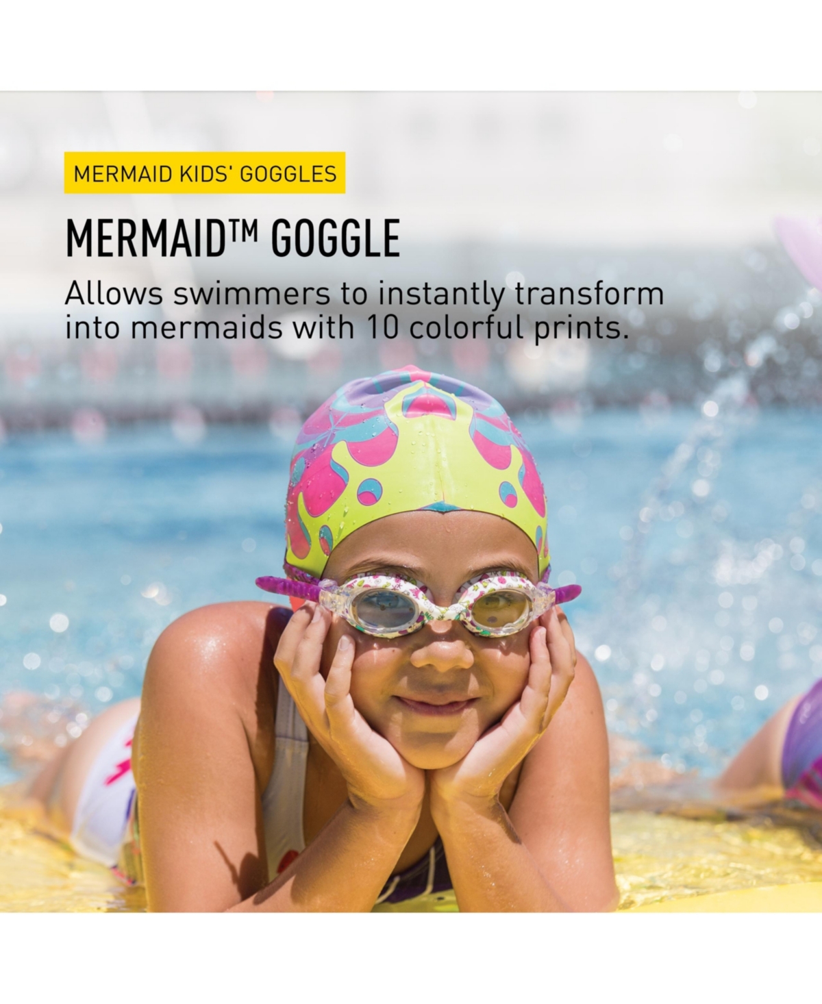 Finis Girls Mermaid Goggle - Fun Swim Goggles with Anti-Fog and Uv Protection, Adjustable Fit ren Ages 4-10