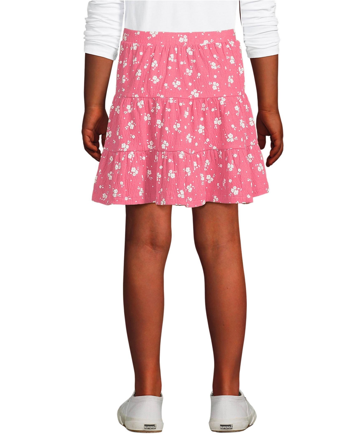 Lands' End Girls Knit Gauze Tiered Skirt