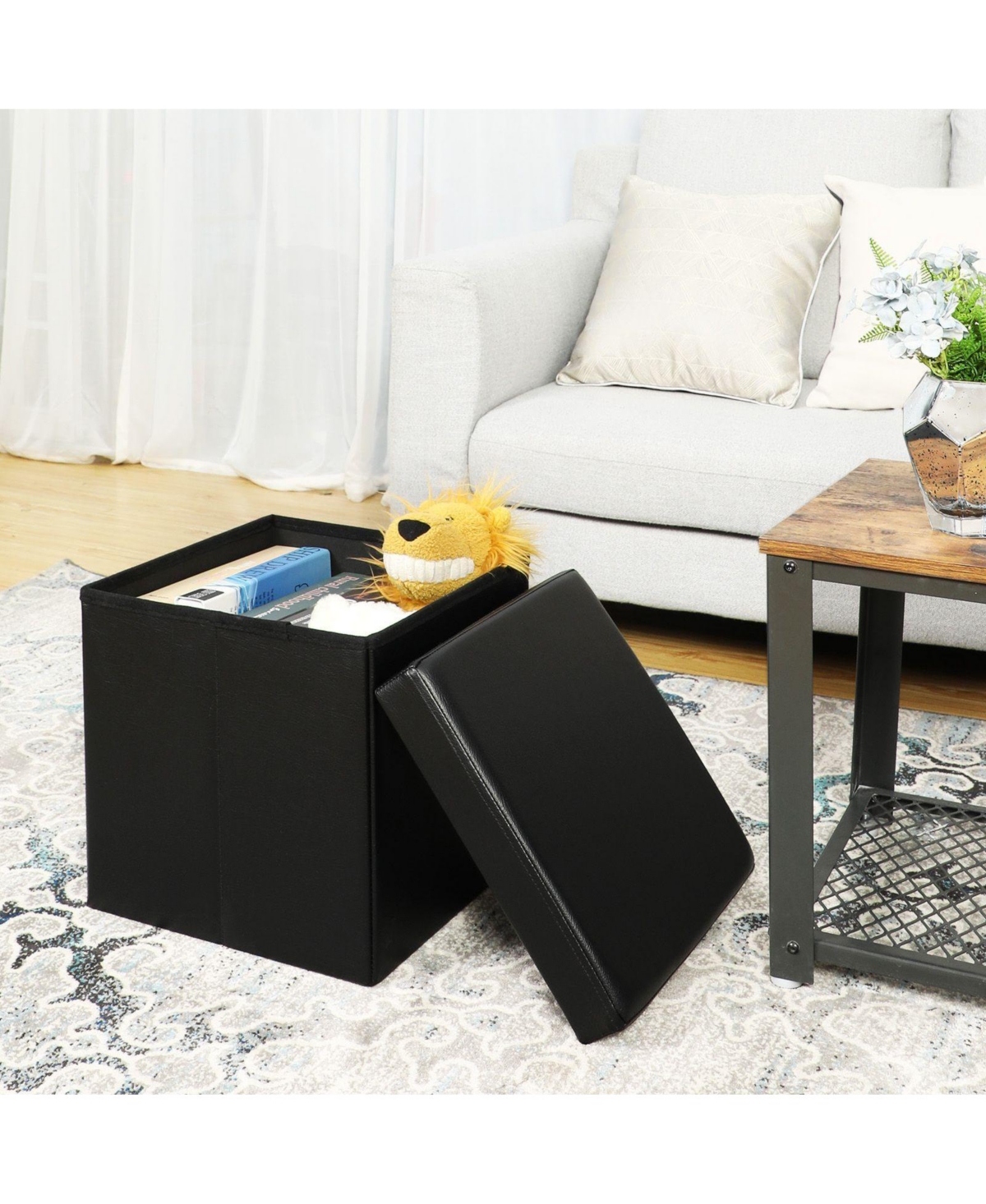 Slickblue Folding Storage Ottoman Cube