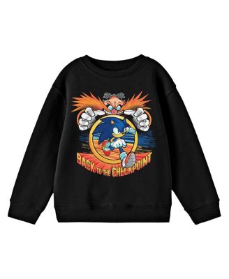 Boys Bioworld Dr. Eggman "Back To The Checkpoint" Youth Black Crew Neck Sweatshirt