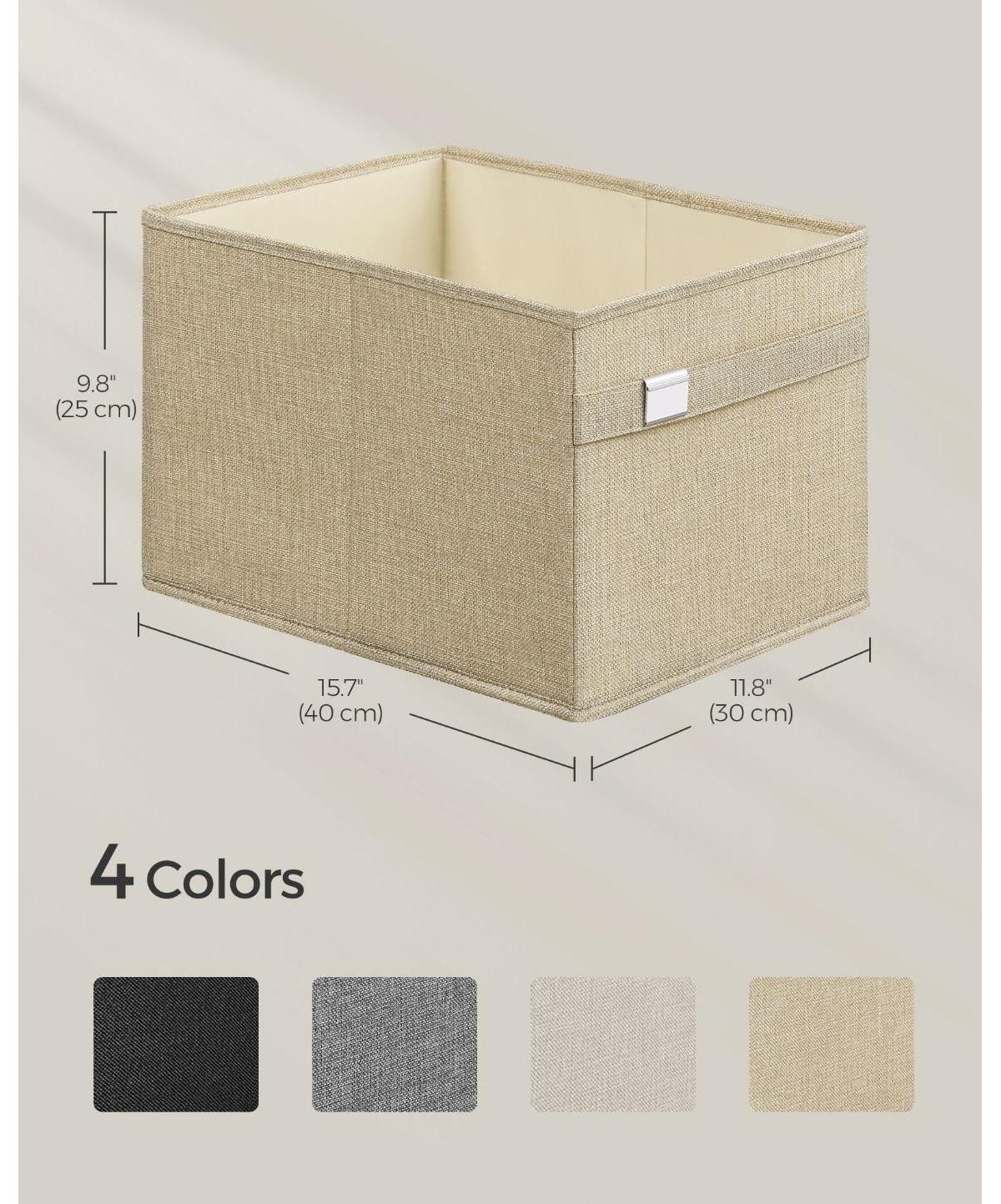 Slickblue Storage Baskets, Storage Bins, Handles, Oxford Fabric and Linen-Look Fabric, Washable, Foldable, Metal Label Holders