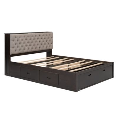 Streamdale Queen Platform Bed with Storage Headboard and Drawers