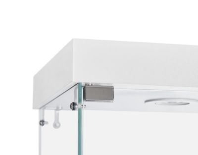 White 4-Tier Glass Display Cabinet with Two Locks