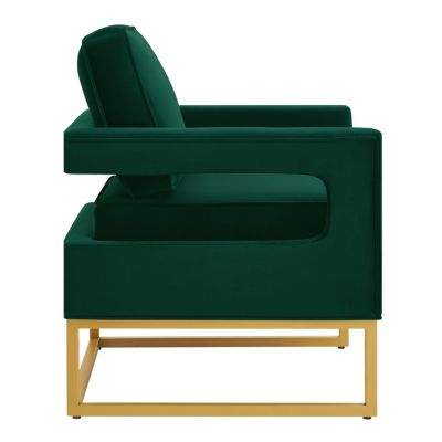 Gold base velvet accent chair, Jade