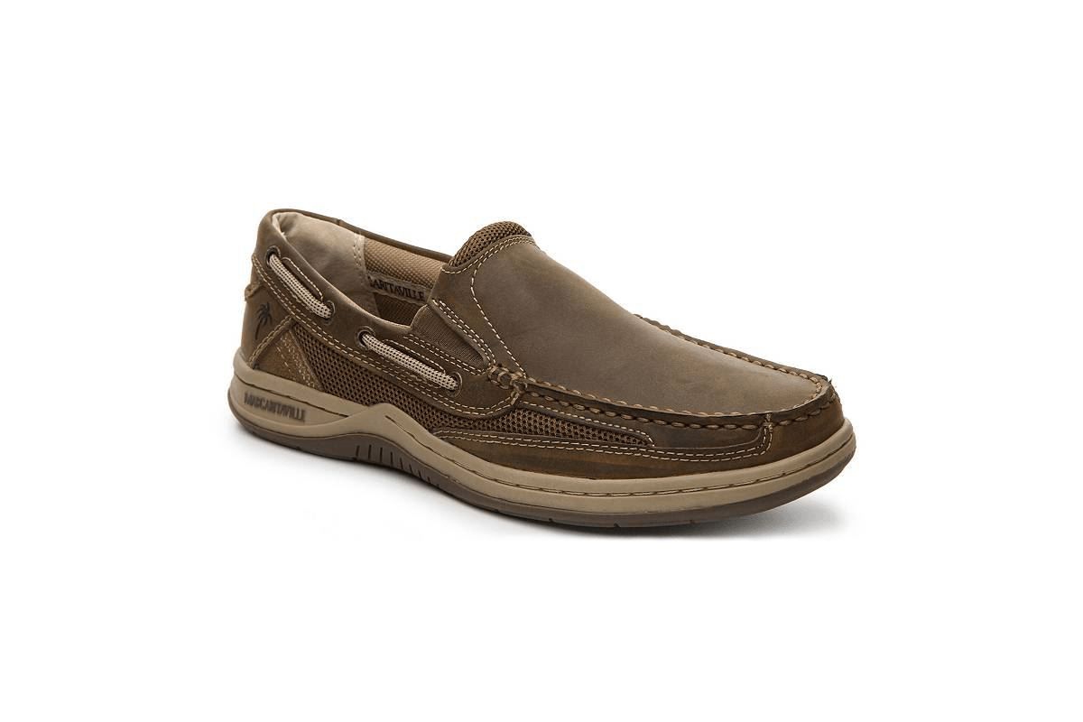Margaritaville Men s Anchor Slip On Boat Shoe Brown Smart Closet