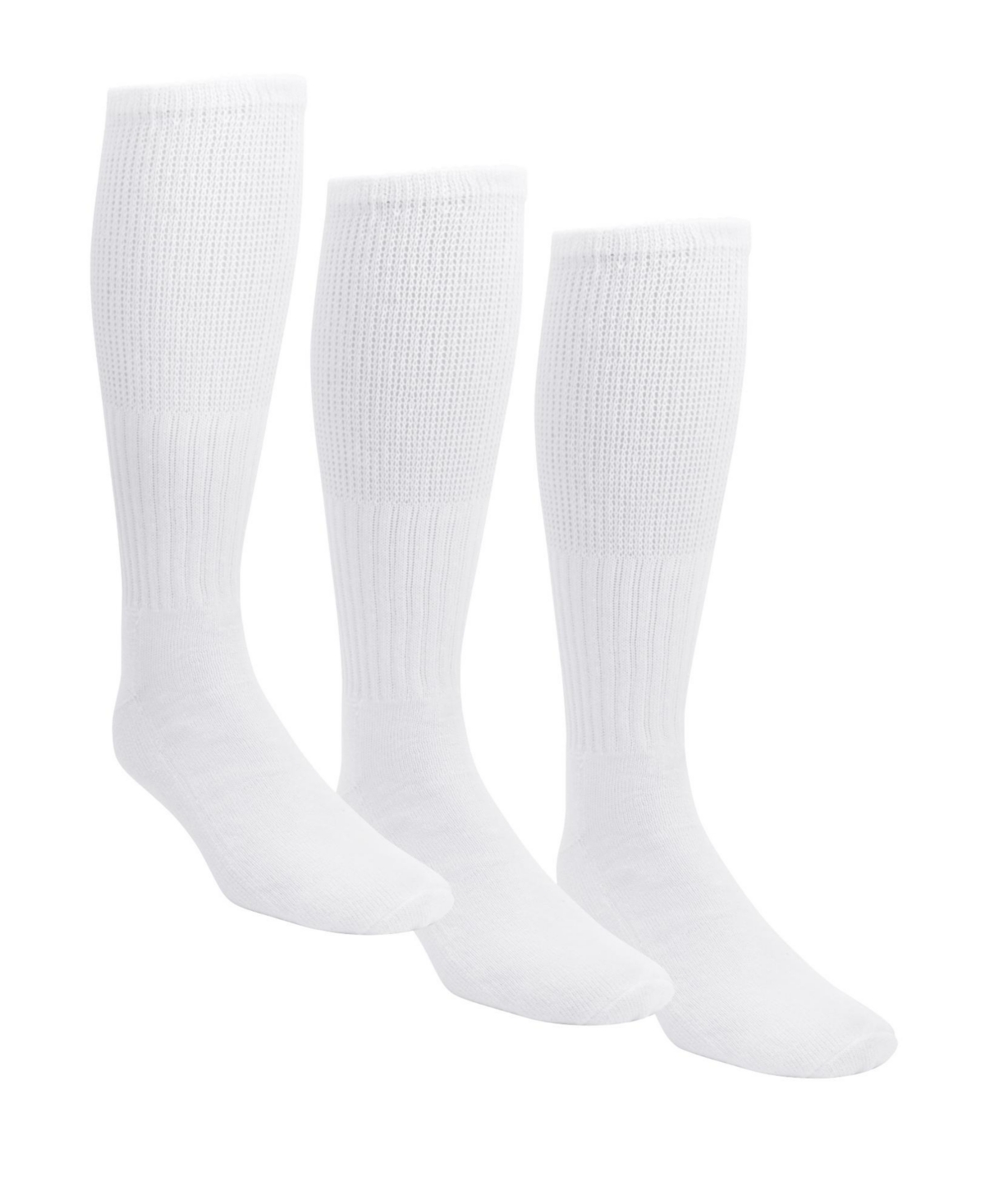 Big & Tall Diabetic Over-The-Calf Extra Wide Socks 3-Pack - Grey