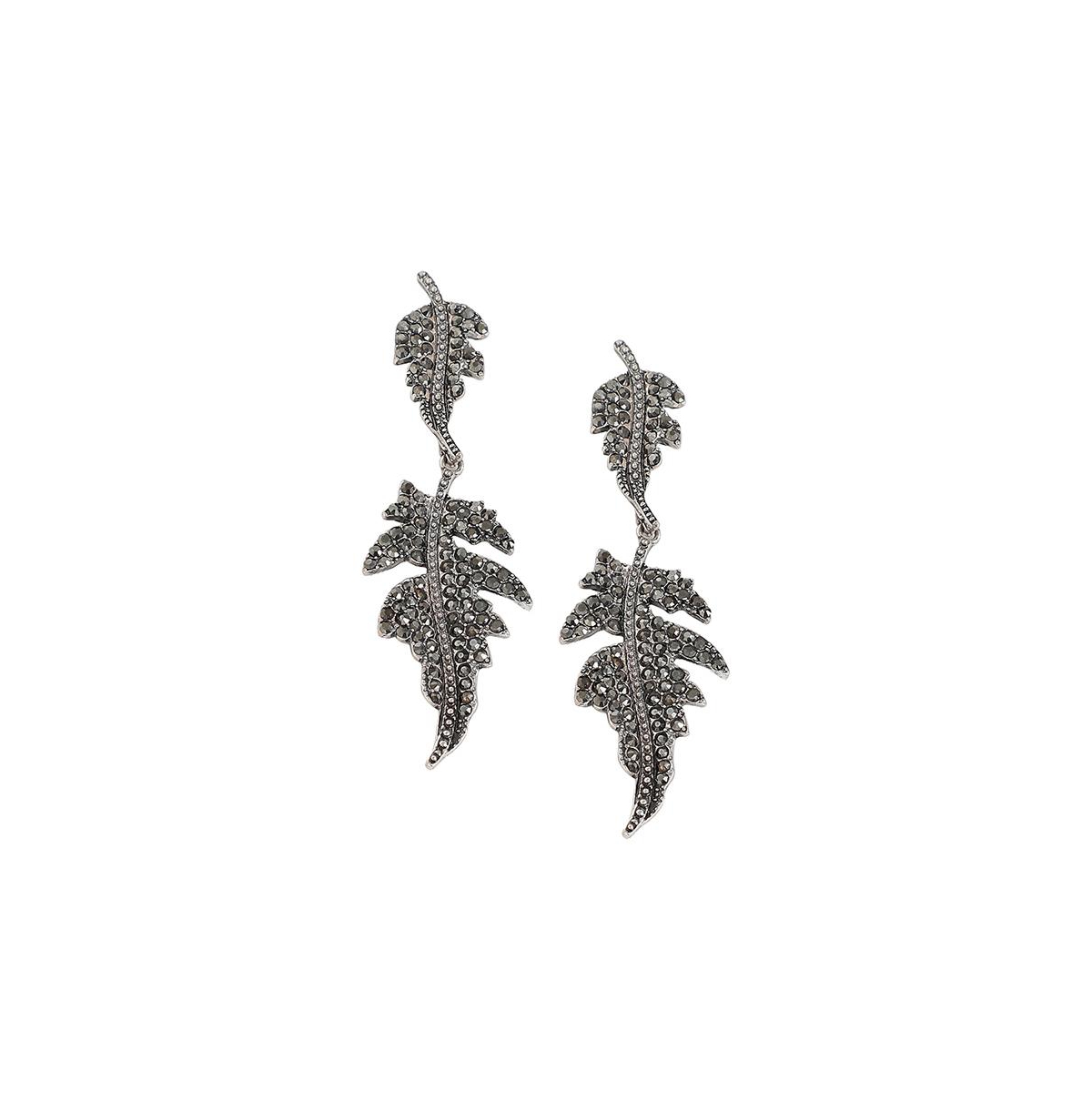 Sohi Women's Foliage Drop Earrings In Metallic