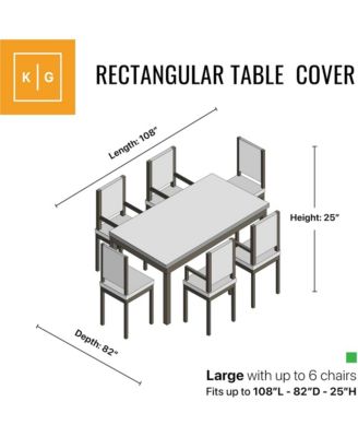 Table and Chair Rectangular Cover - Black - Large