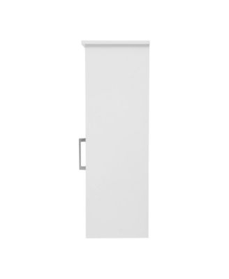 Adjustable Shelf Magnetic Closure Bathroom Storage Cabinet with Open Upper Shelf