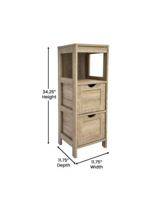 Delilah 2 Drawer Bathroom Storage Cabinet Organizer With Open Display Shelf