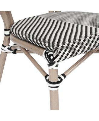 Mael Stacking Thonet Bistro Style Chair With Textilene Seat And Bamboo Finished Metal Frame For Indoor/Outdoor Use