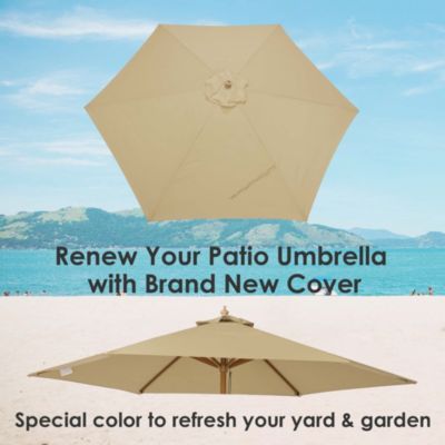 9FT Patio Umbrella Replacement Canopy 6 Rib Outdoor Yard Deck Cover Top
