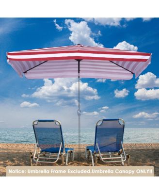 10x6.5 Ft Patio Umbrella Replacement Canopy Market Table Top Sunshade Cover