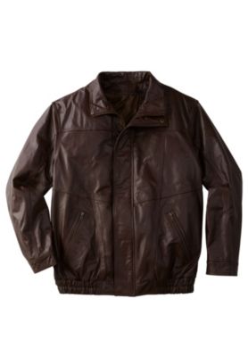 Big & Tall Leather Bomber Jacket