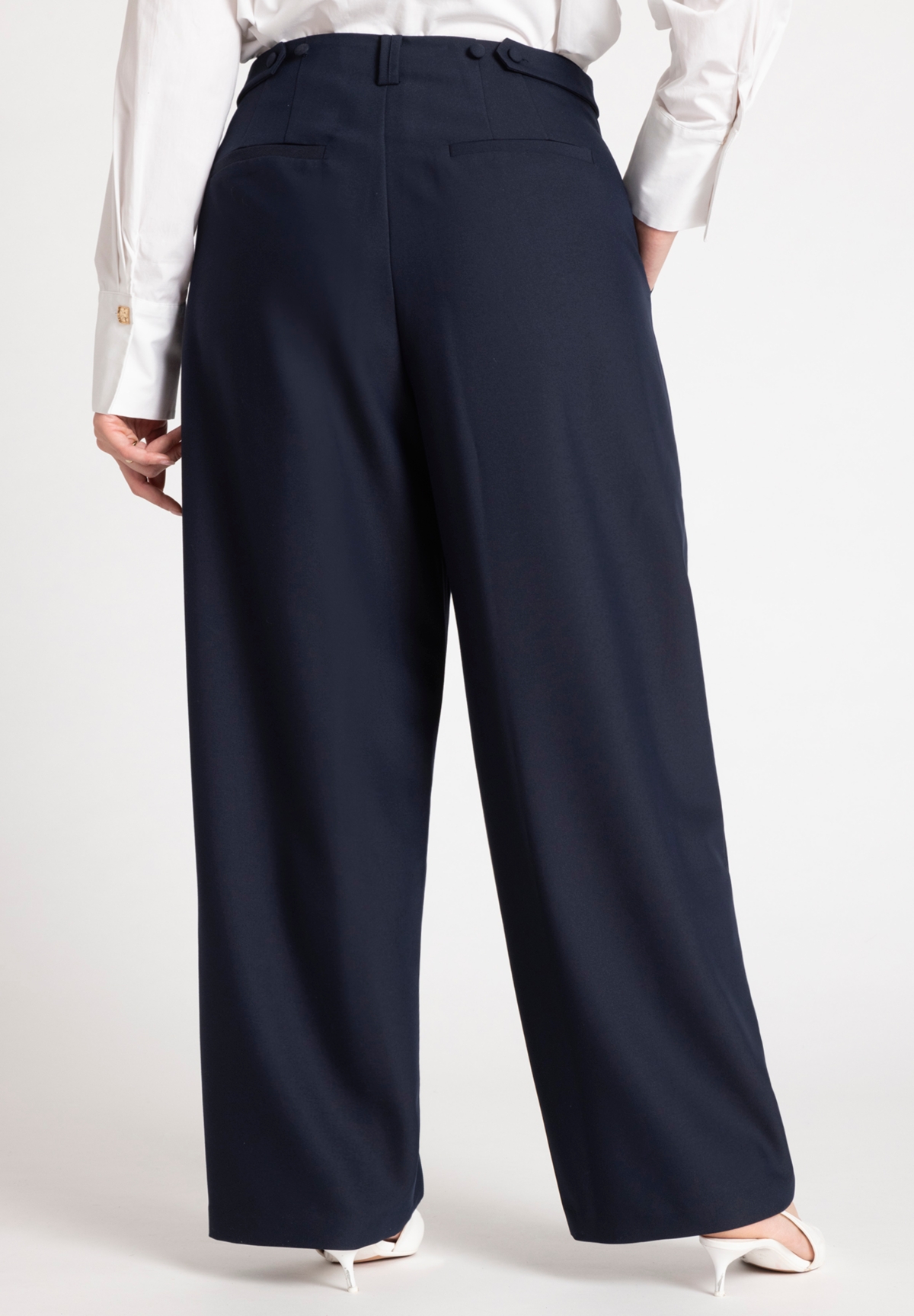 Eloquii Plus Size Trouser With Waistband Tabs