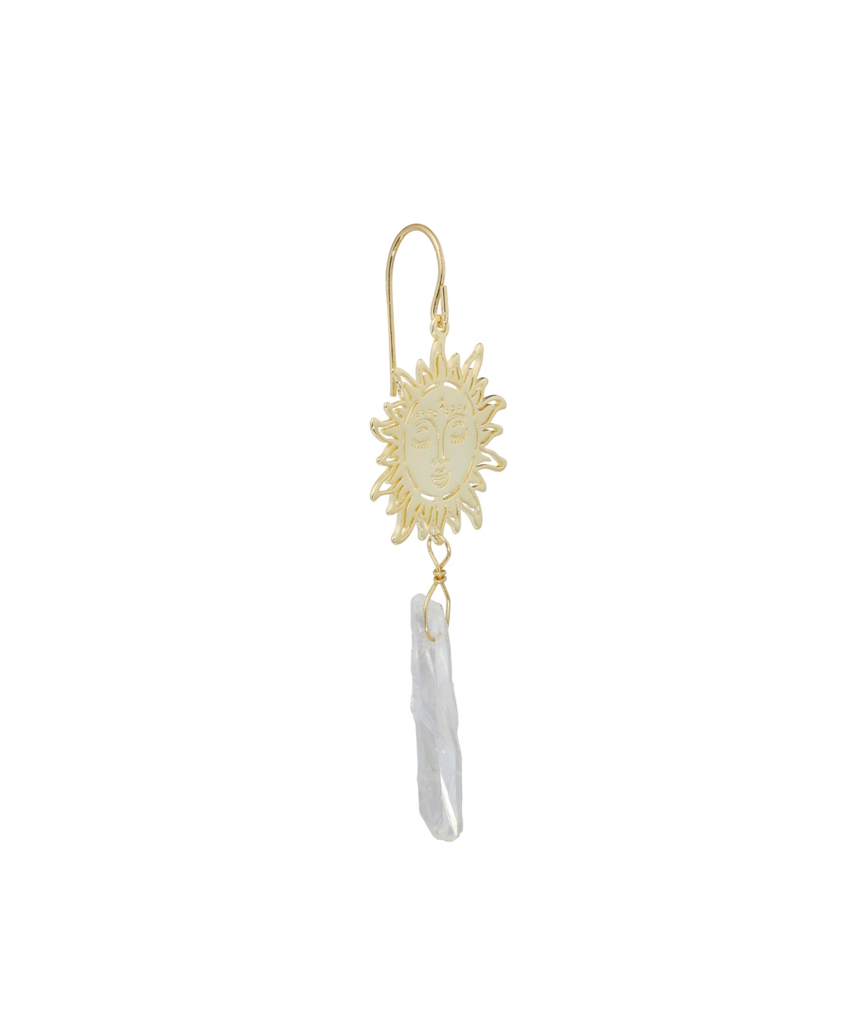 Macy's Aurora Borealis Or Aqua Quartz 14k Gold Plated Sun Drop Earrings In Aurora Borealis