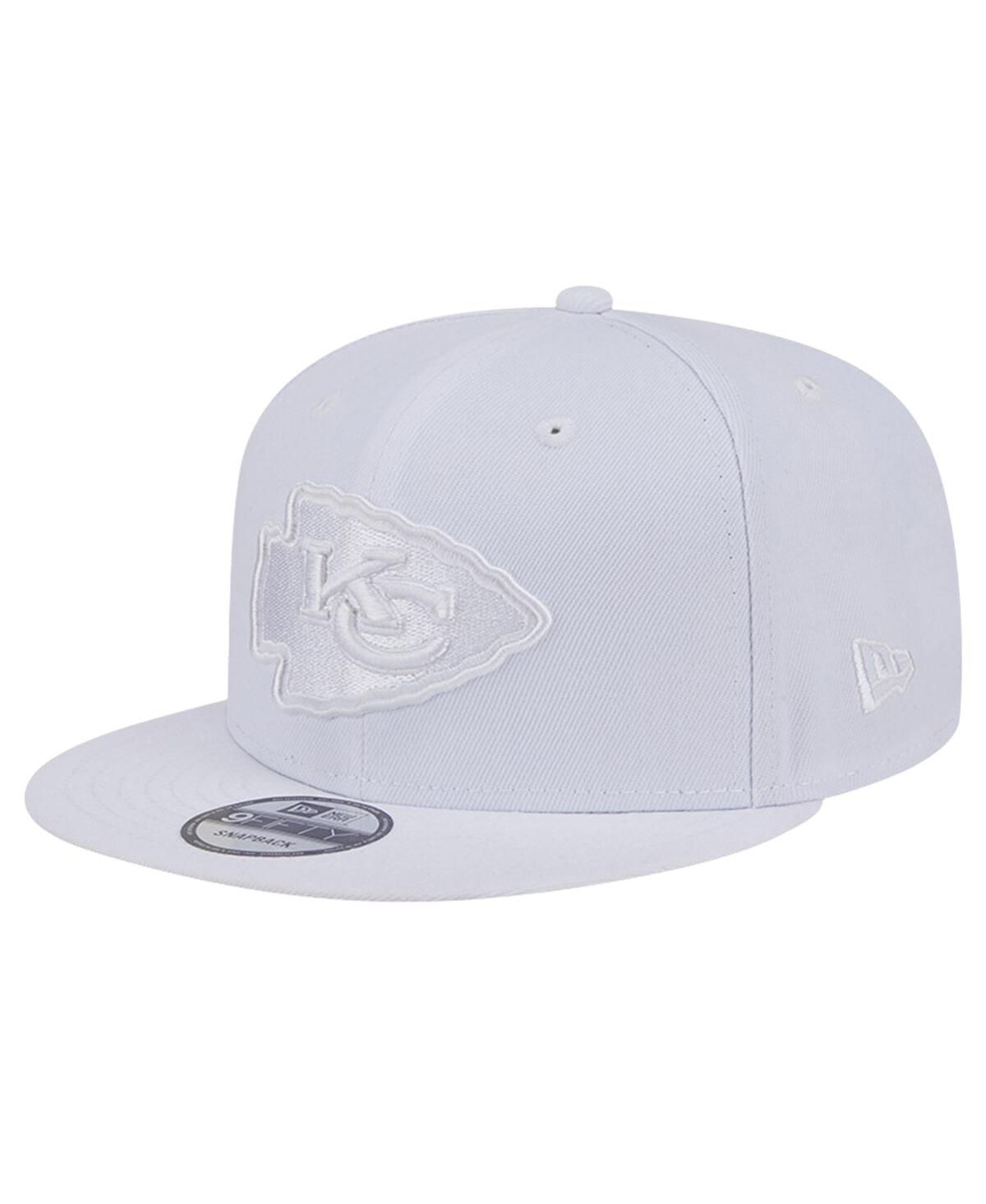 New Era Men's  Kansas City Chiefs Main White On White 9fifty Snapback Hat In White