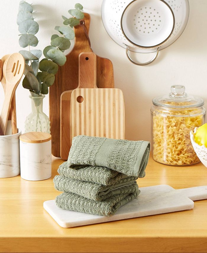 Design Imports CAMZ12203 15 X 26 In. Solid Honey Gold Waffle Terry Dishtowel Set Of 4