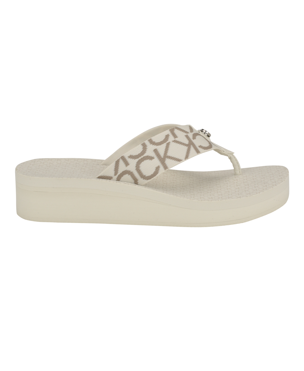 Calvin Klein Women's Meena Casual Platform Flip-flop Sandals In Ivory