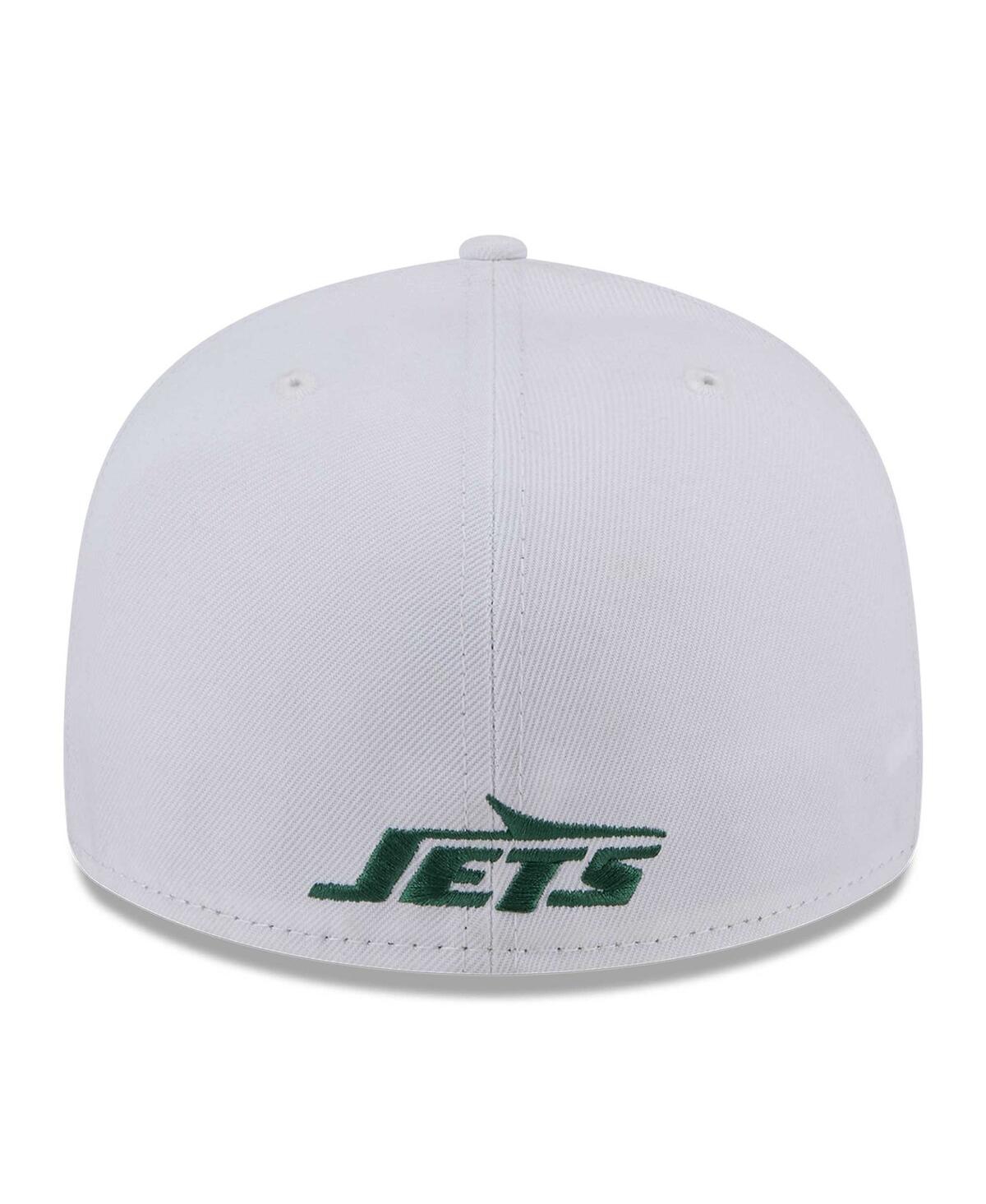 New Era Men's White York Jets Wordmark Omaha Low Profile 59FIFTY Fitted Hat
