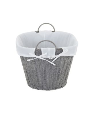 Woven Laundry Basket with Handles and Liner, Basket