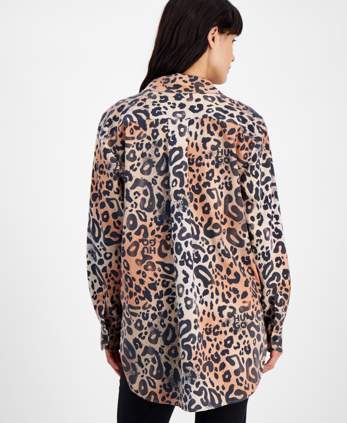 Hugo Women's The Boyfriend Leopard-Print Shirt