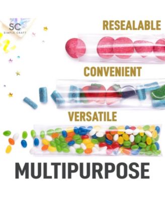 3 x 11 Inches Clear Cellophane Candy Bags With Ties - 200 Piece