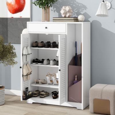 Modern White Shoe Rack Organizer
